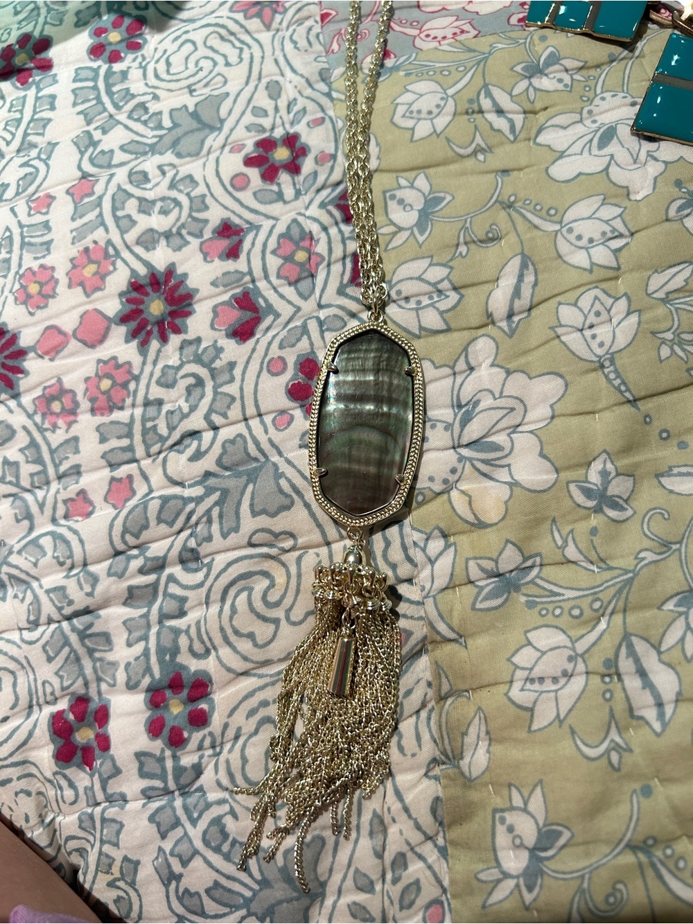 Kendra Scott Gold-Tone Rayne Black Tassel Pendant Necklace - Picture 2 of 2